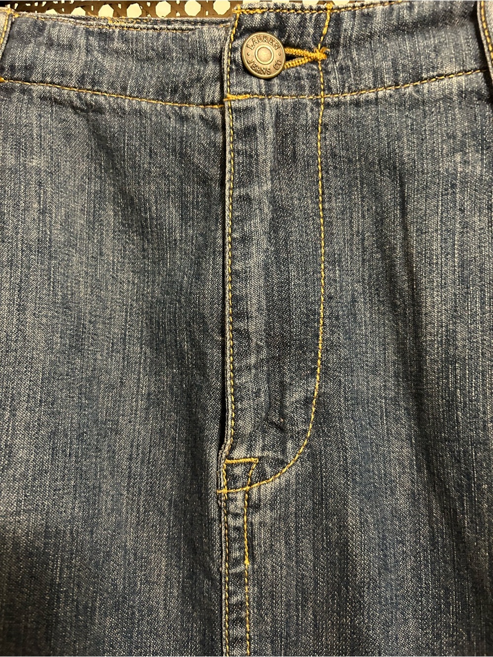 Ralph Lauren Blue Denim Flared Skirt - Picture 4 of 5